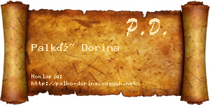 Palkó Dorina névjegykártya